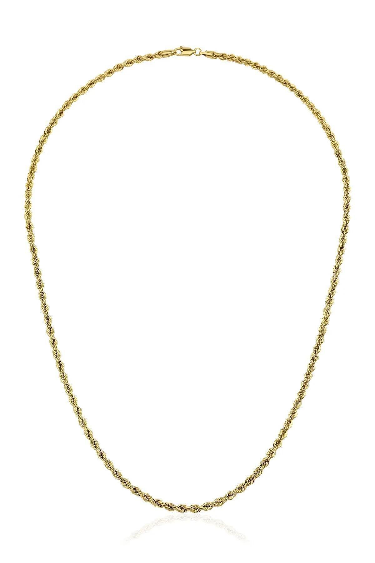 14K Gold Rope Chain For Men   0.102 inch