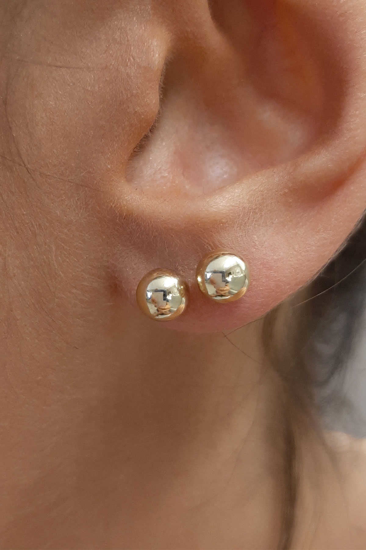 14K Gold Round Ball Earrings