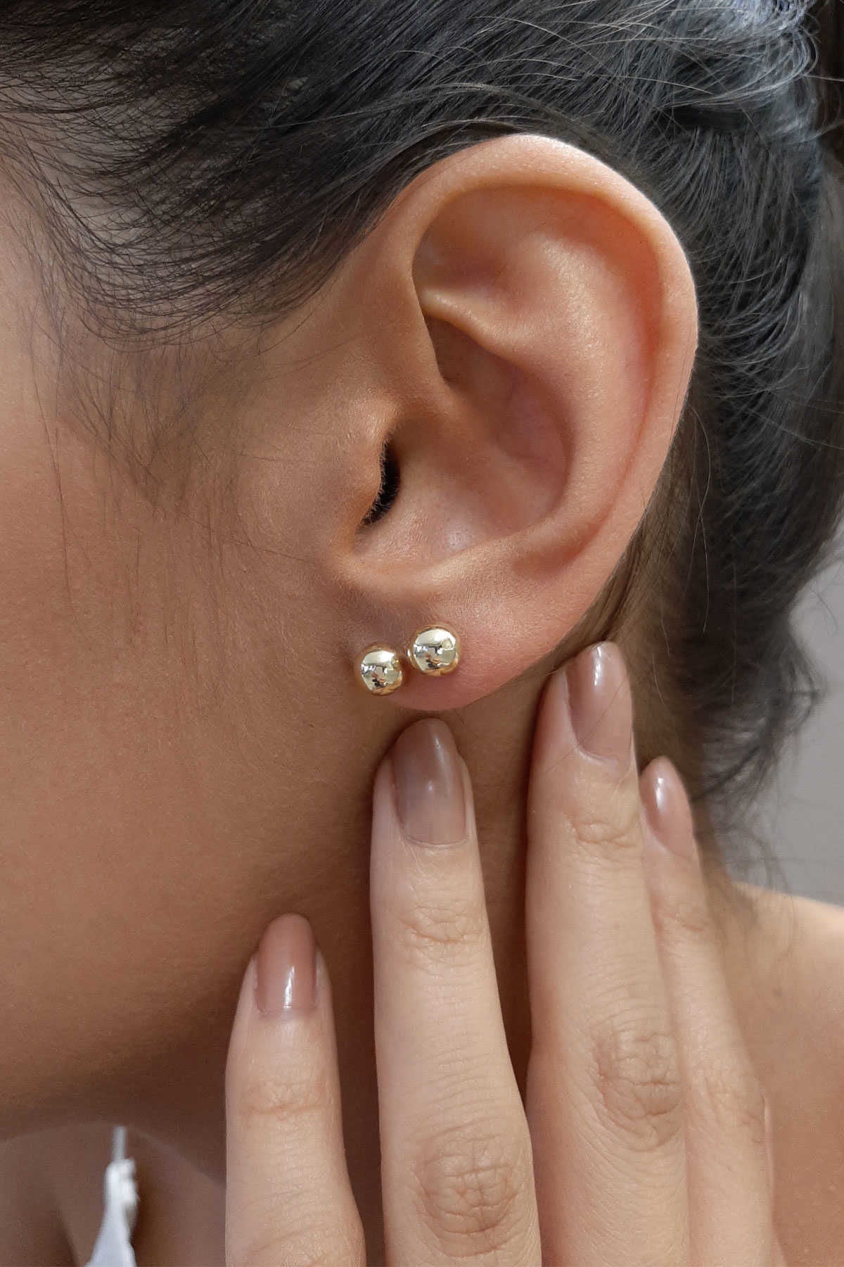 14K Gold Round Ball Earrings