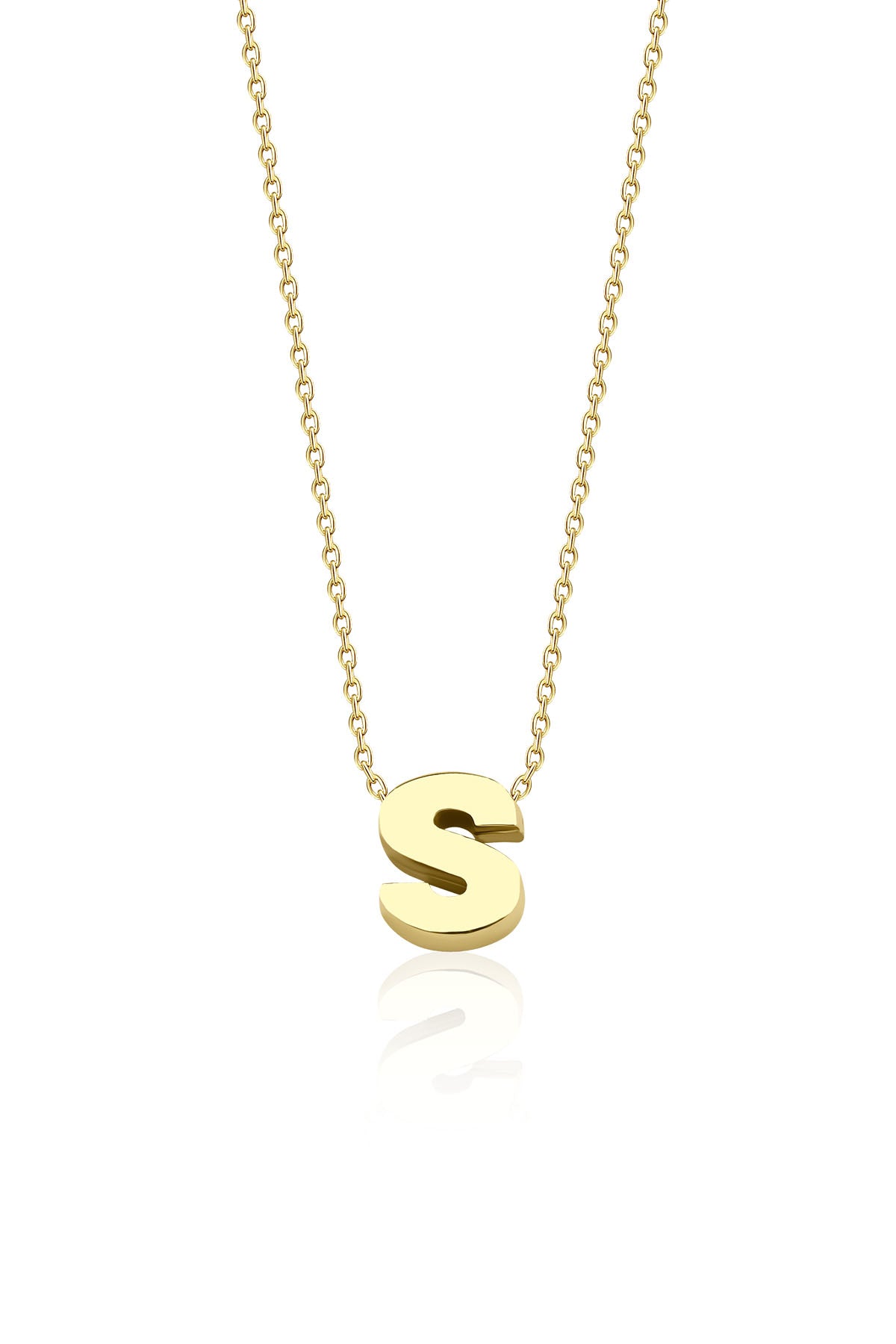 14K Gold S Initial Necklace