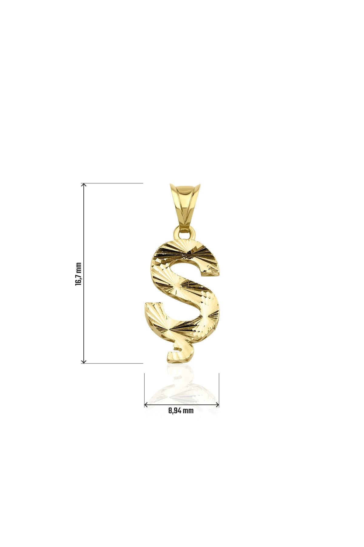 14K Gold Ş Letter Mini Shine Pendant