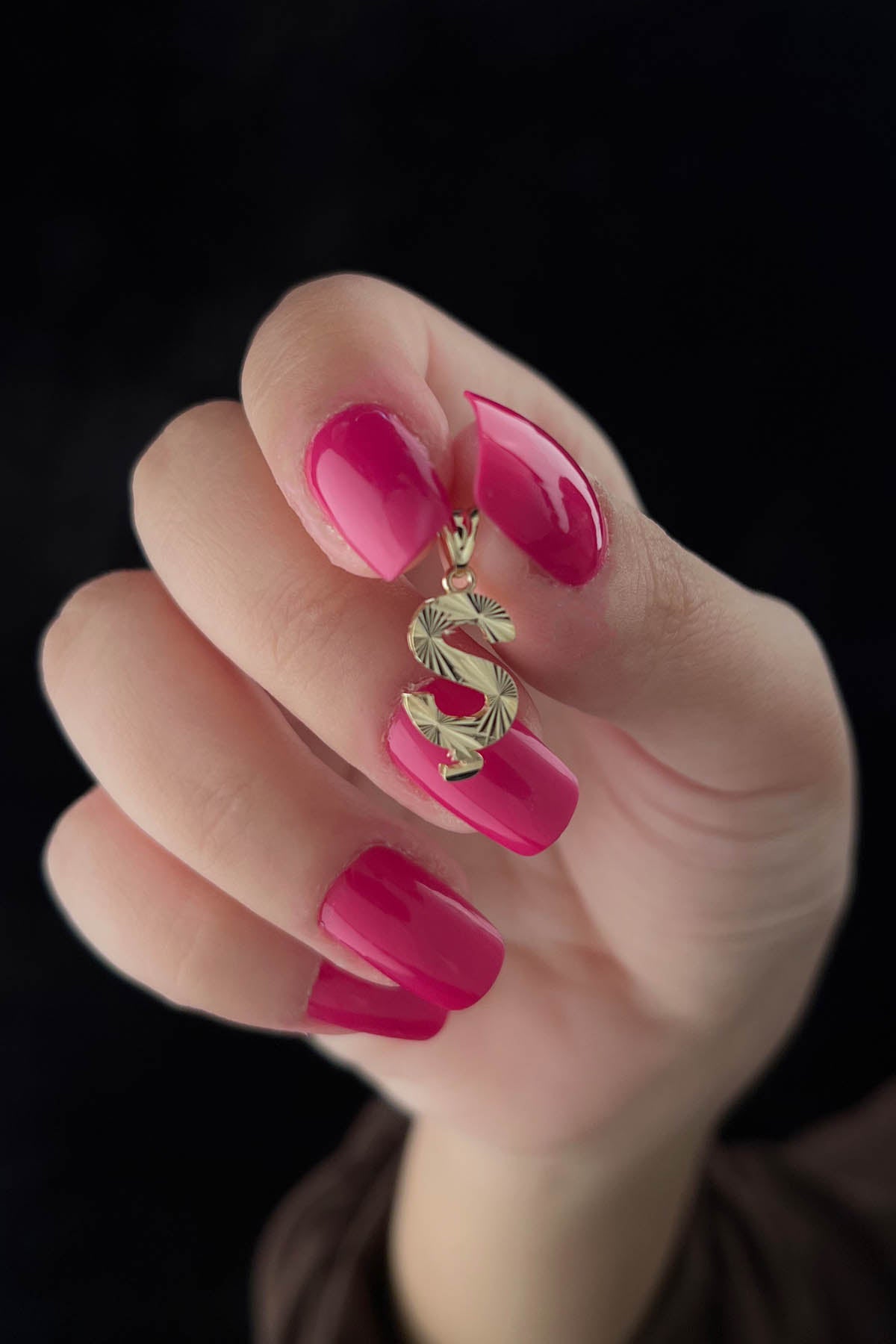 14K Gold Ş Letter Mini Shine Pendant