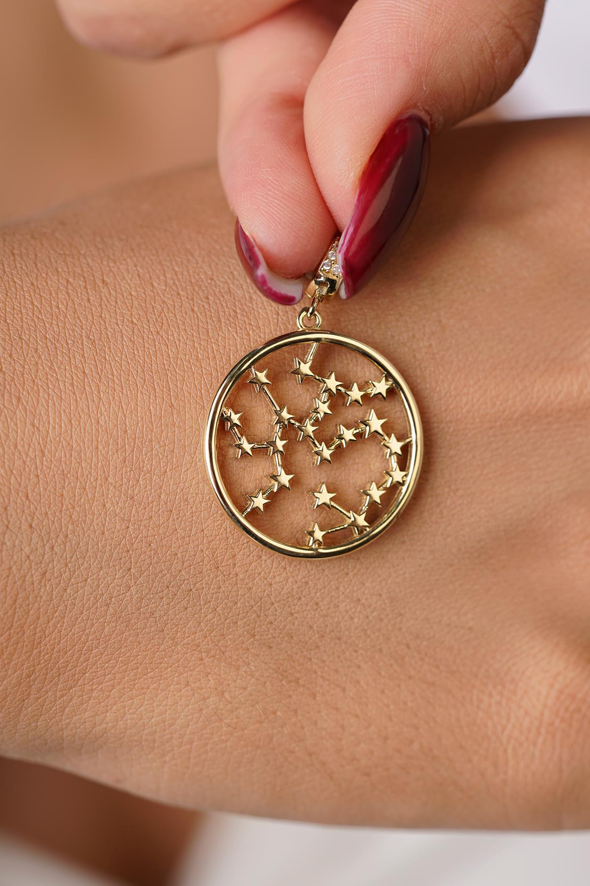 14K Gold Sagittarius Zodiac Constellation Pendant