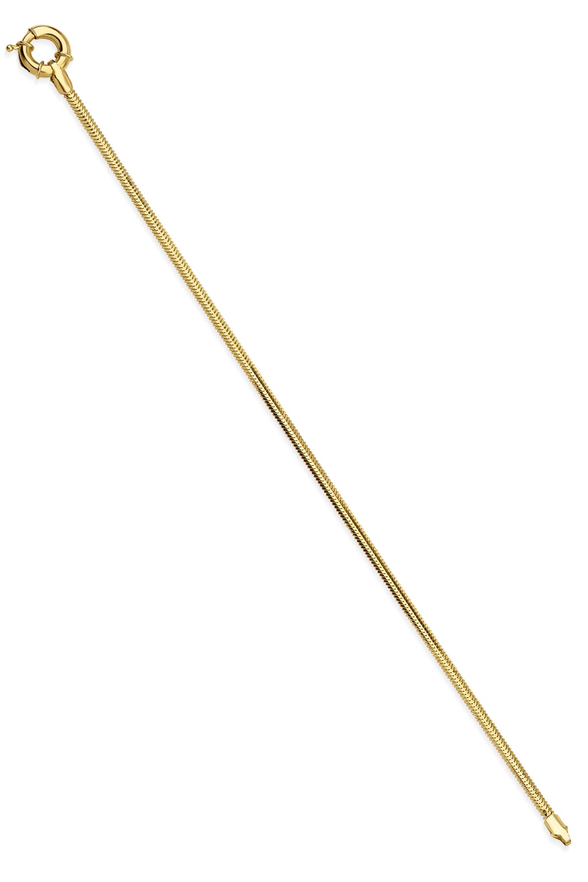 14K Gold Sailor Lock Classic Snake Chain Bracelet