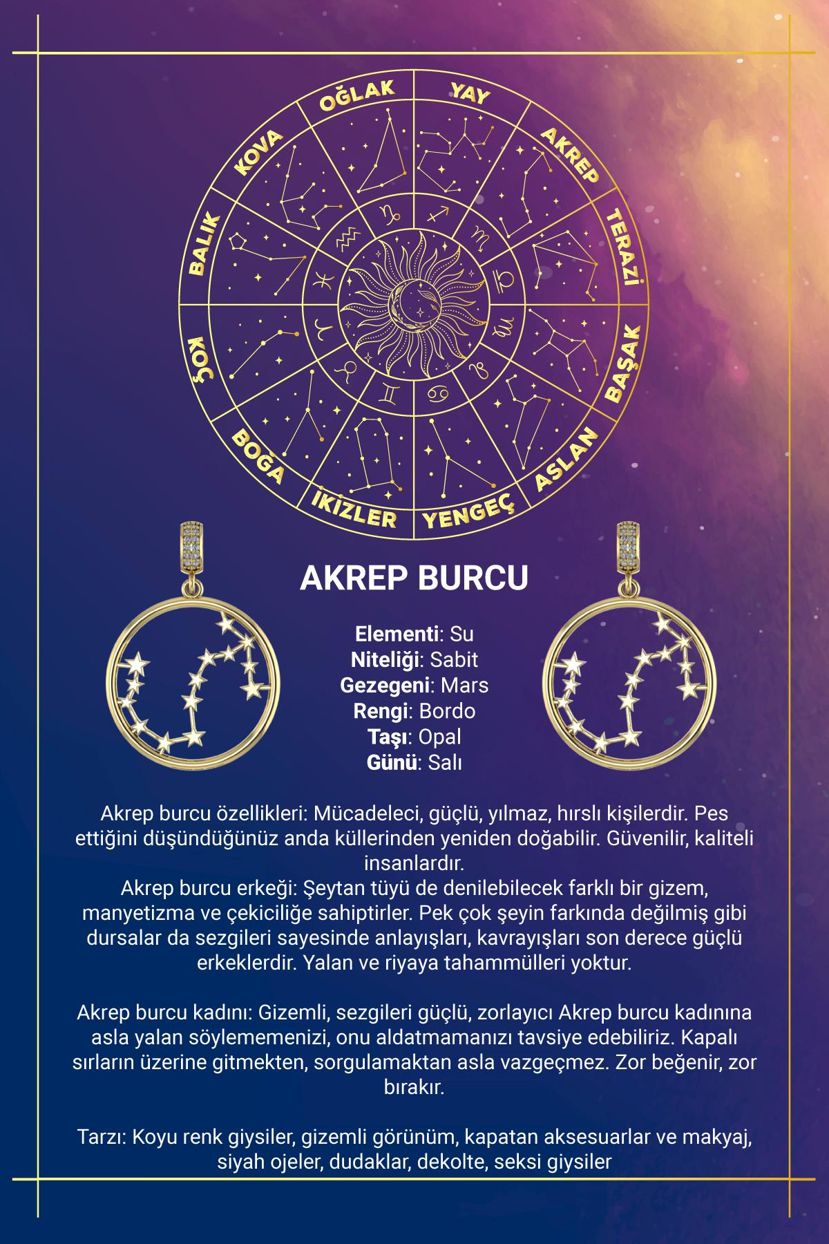 14K Gold Scorpio Zodiac Constellation Pendant