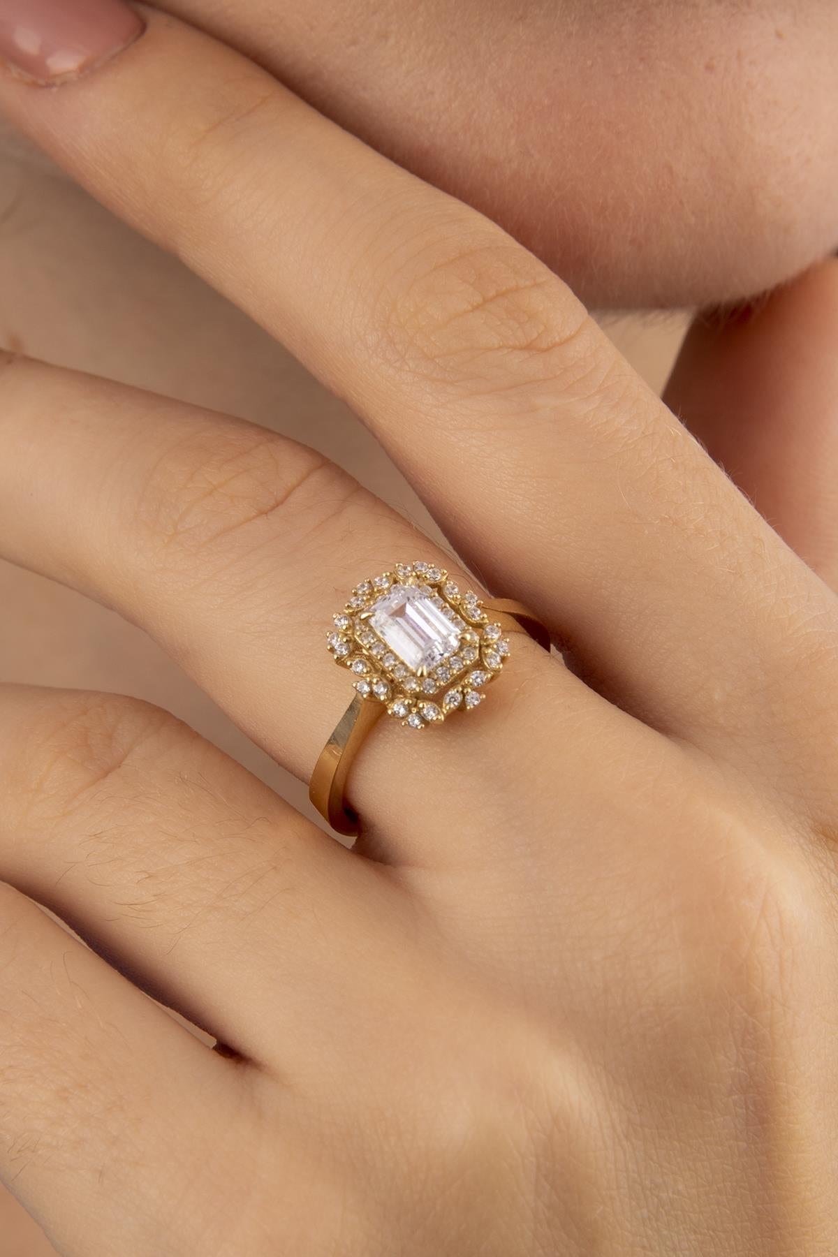 14K Gold Semi Mount Stone Ring