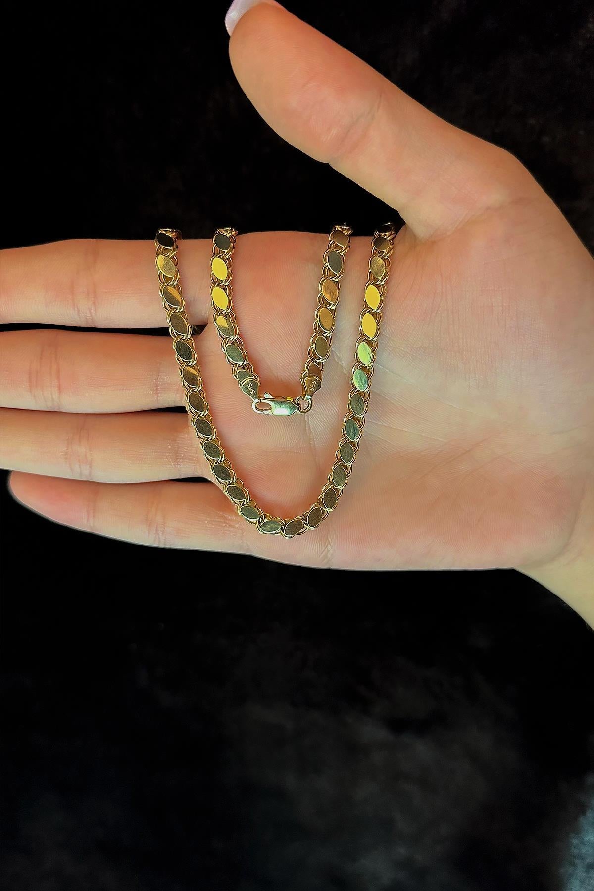 14K Gold Sequin Chain   0.208 inch