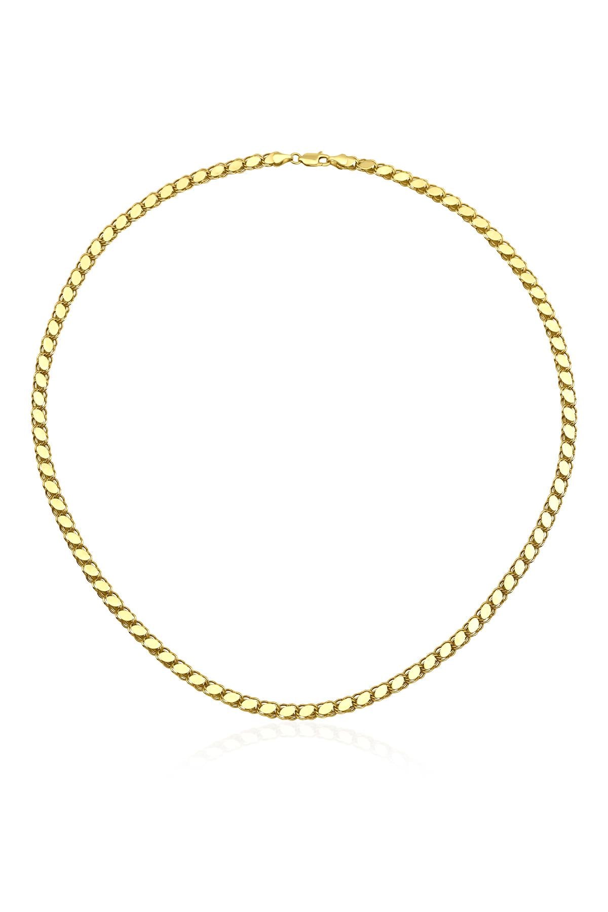 14K Gold Sequin Chain Necklace