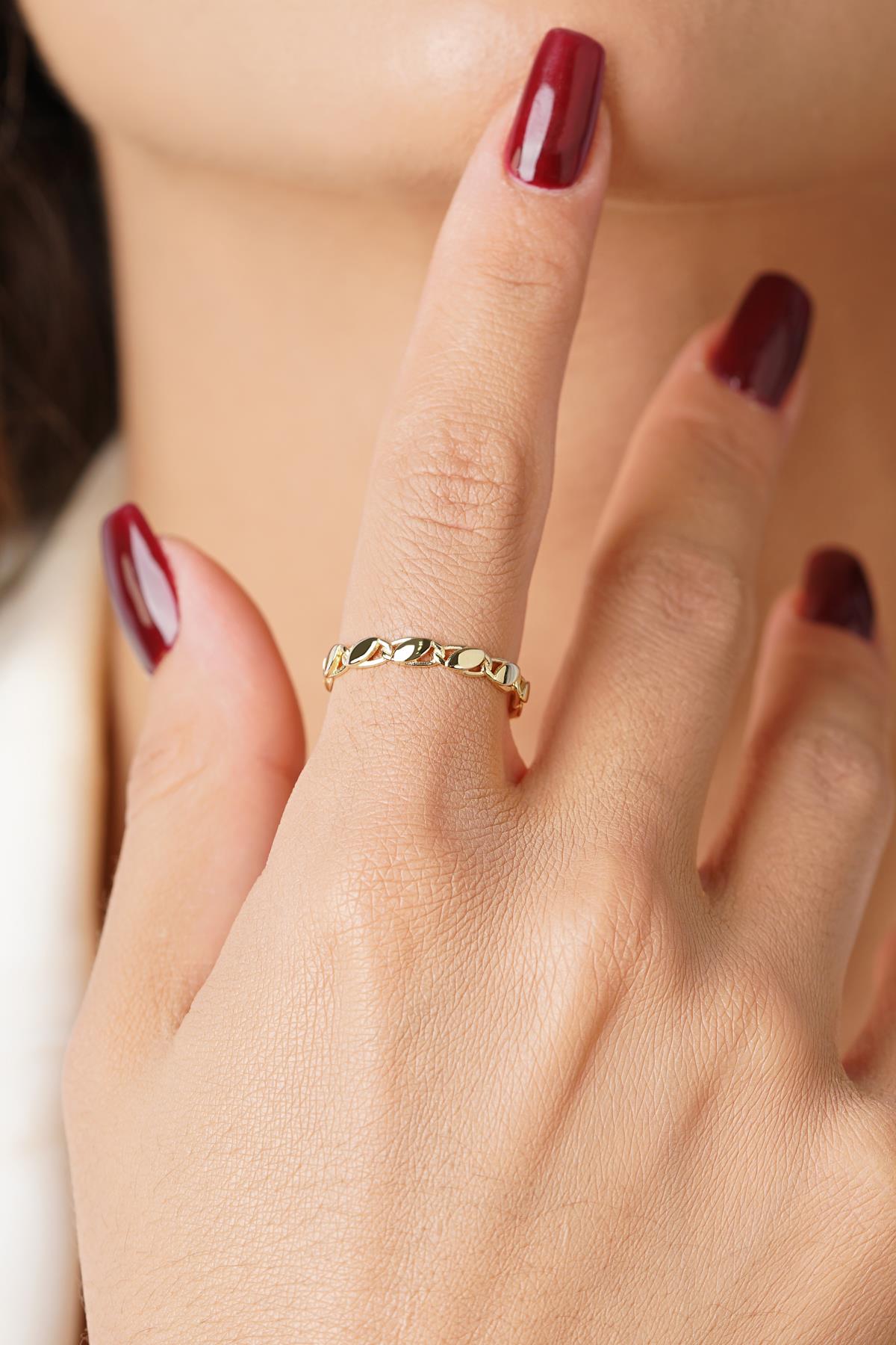 14K Solid Gold Sequin Disk Eternity Ring