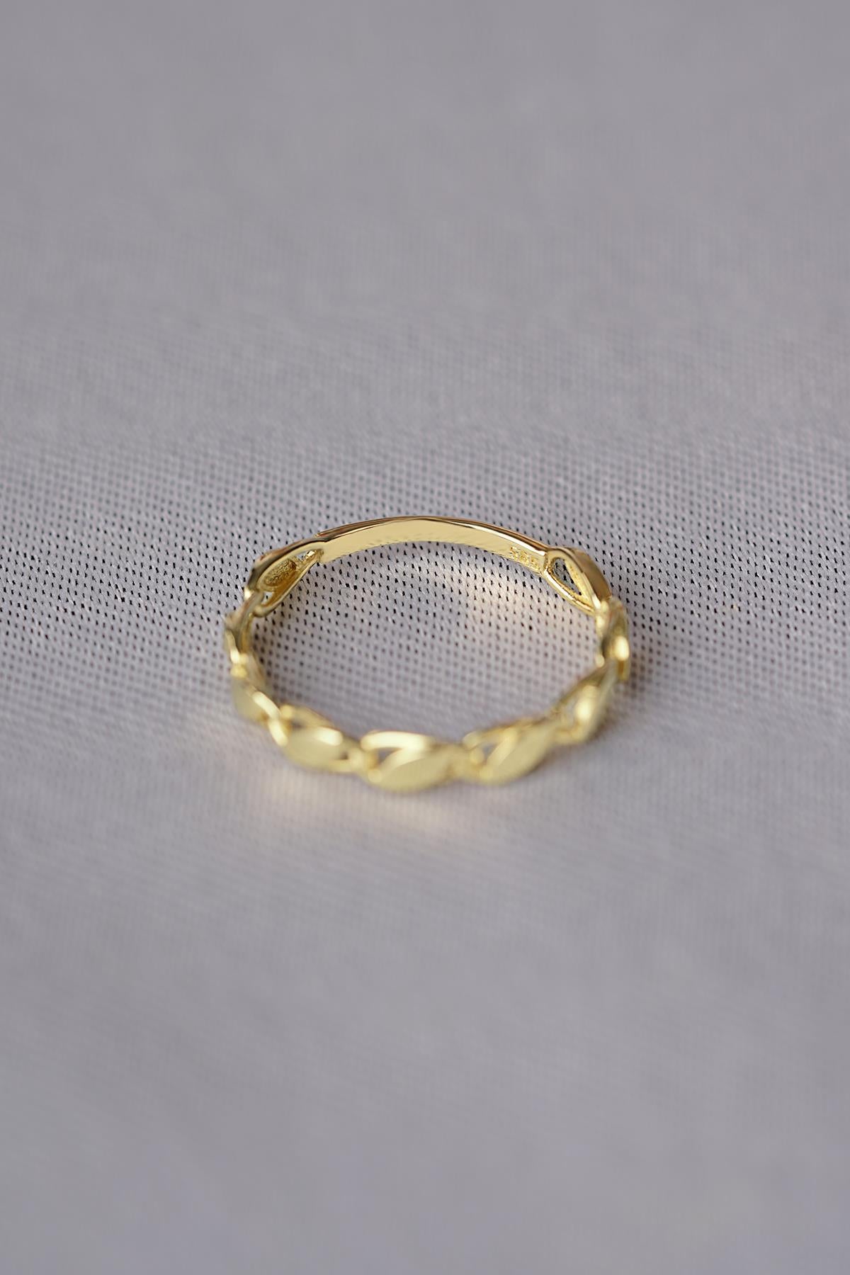 14K Solid Gold Sequin Disk Eternity Ring