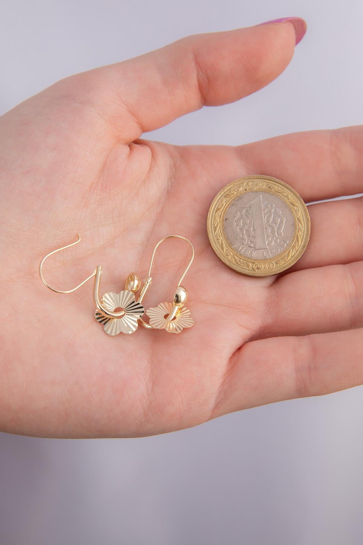 14K Gold Shaining Daisy  Earrings