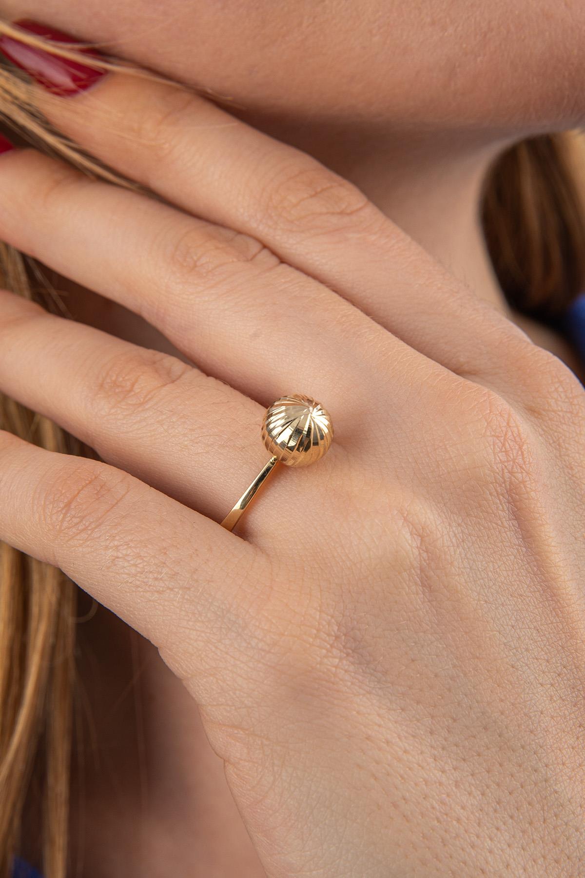 14K Gold Shiny Ball Ring 3