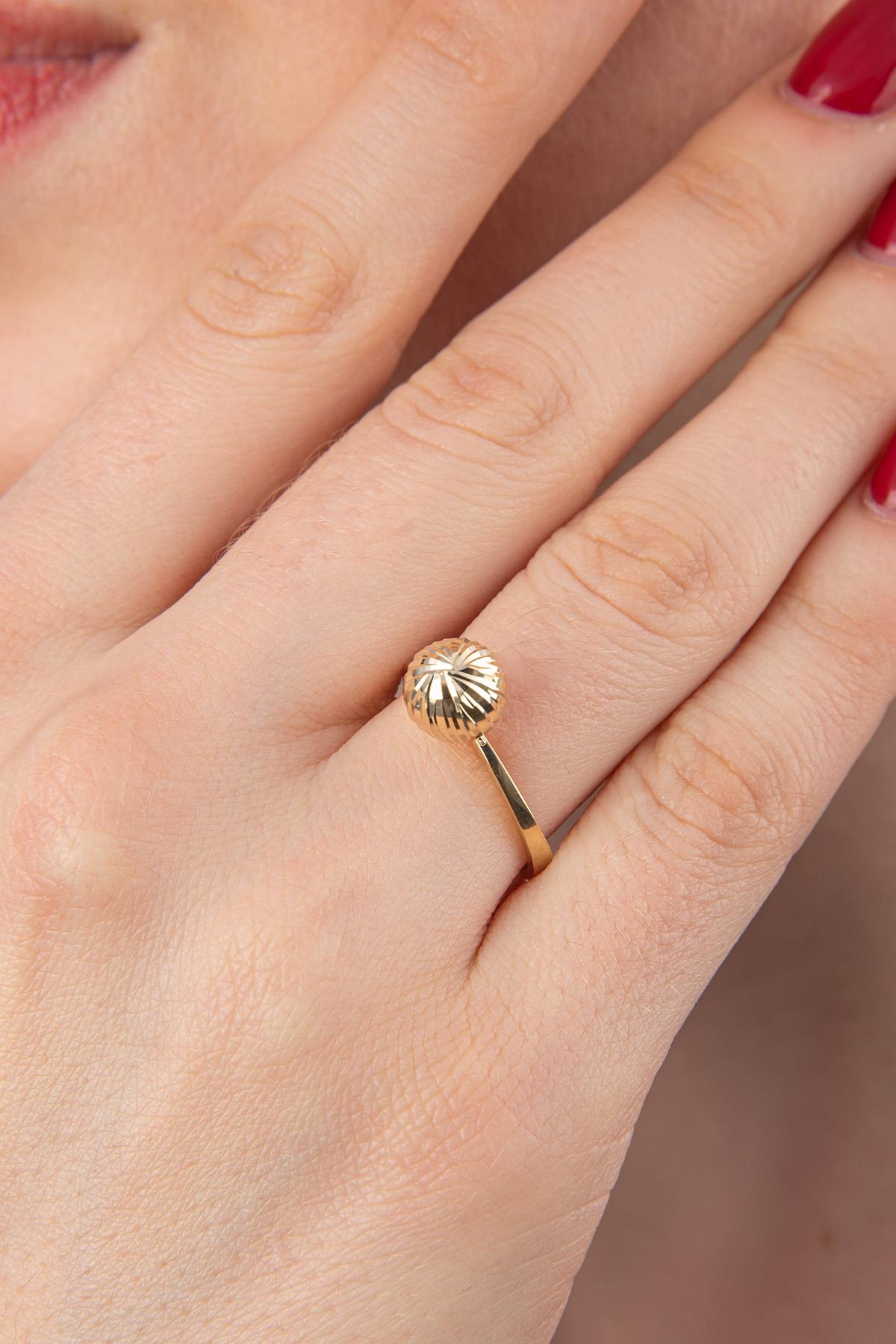 14K Gold Shiny Ball Ring 4
