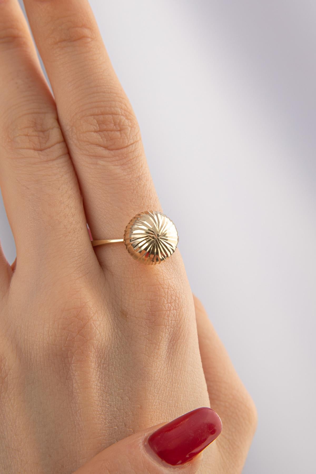 14K Gold Shiny Ball Ring
