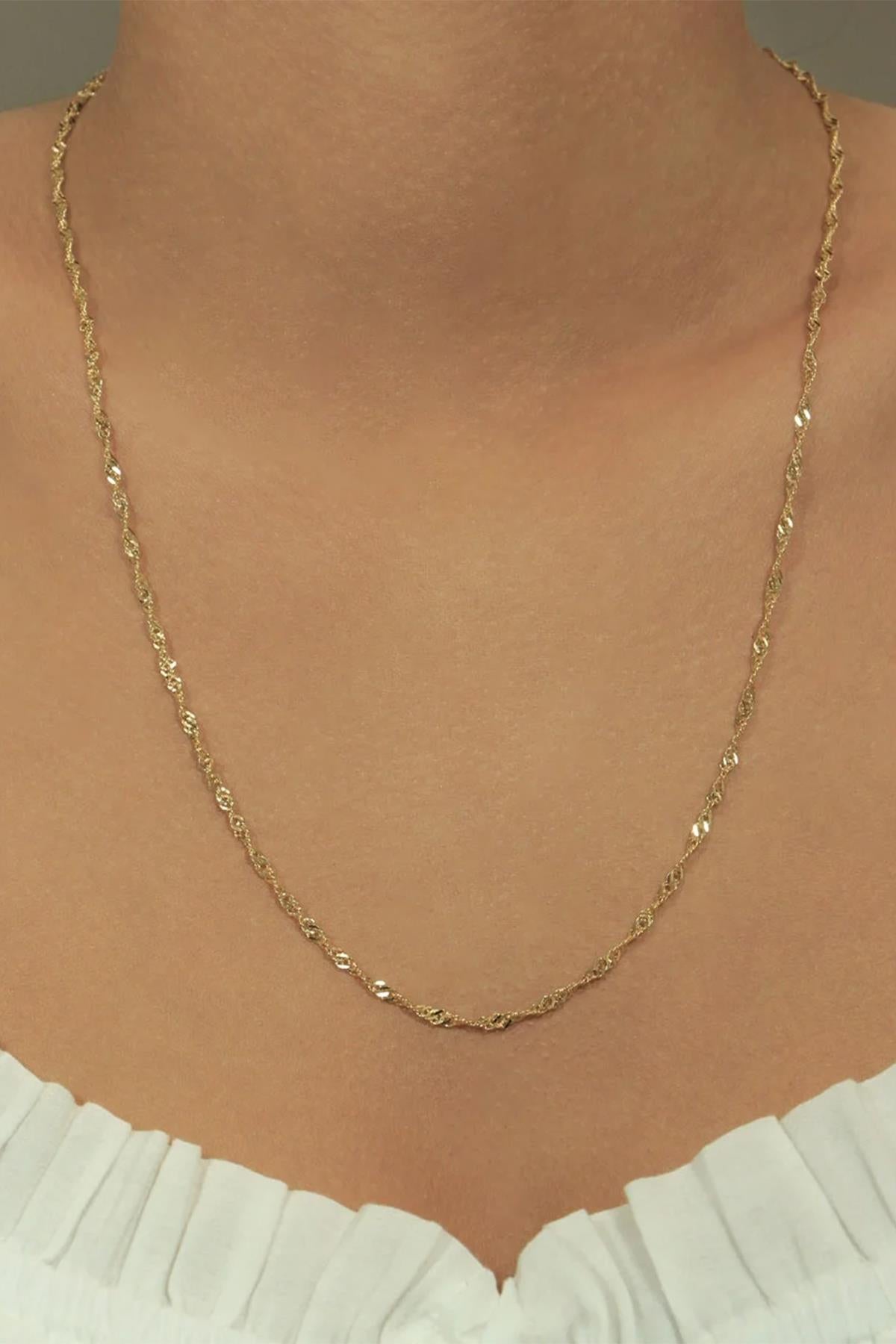 14K Gold Singapore Chain  0.082 inch