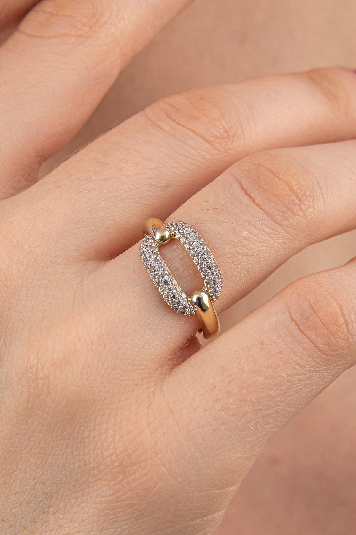 14K Gold Single Loop Paperclip Ring