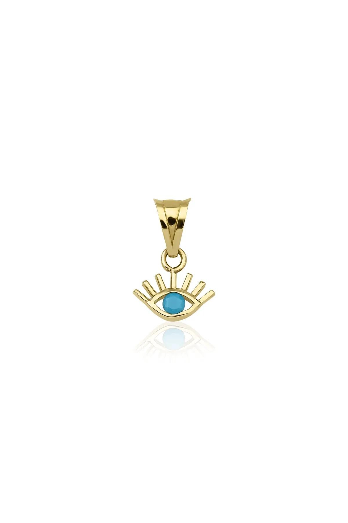 14K Gold Small Evil Eye Charm