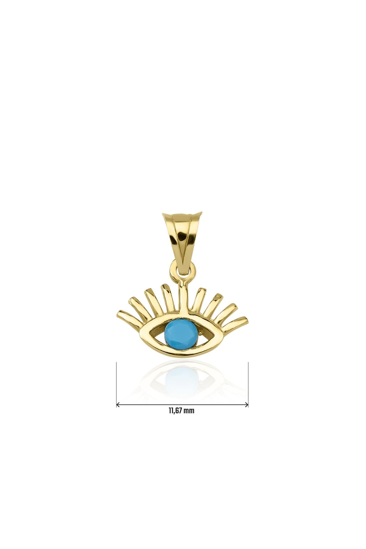 14K Gold Small Evil Eye Charm