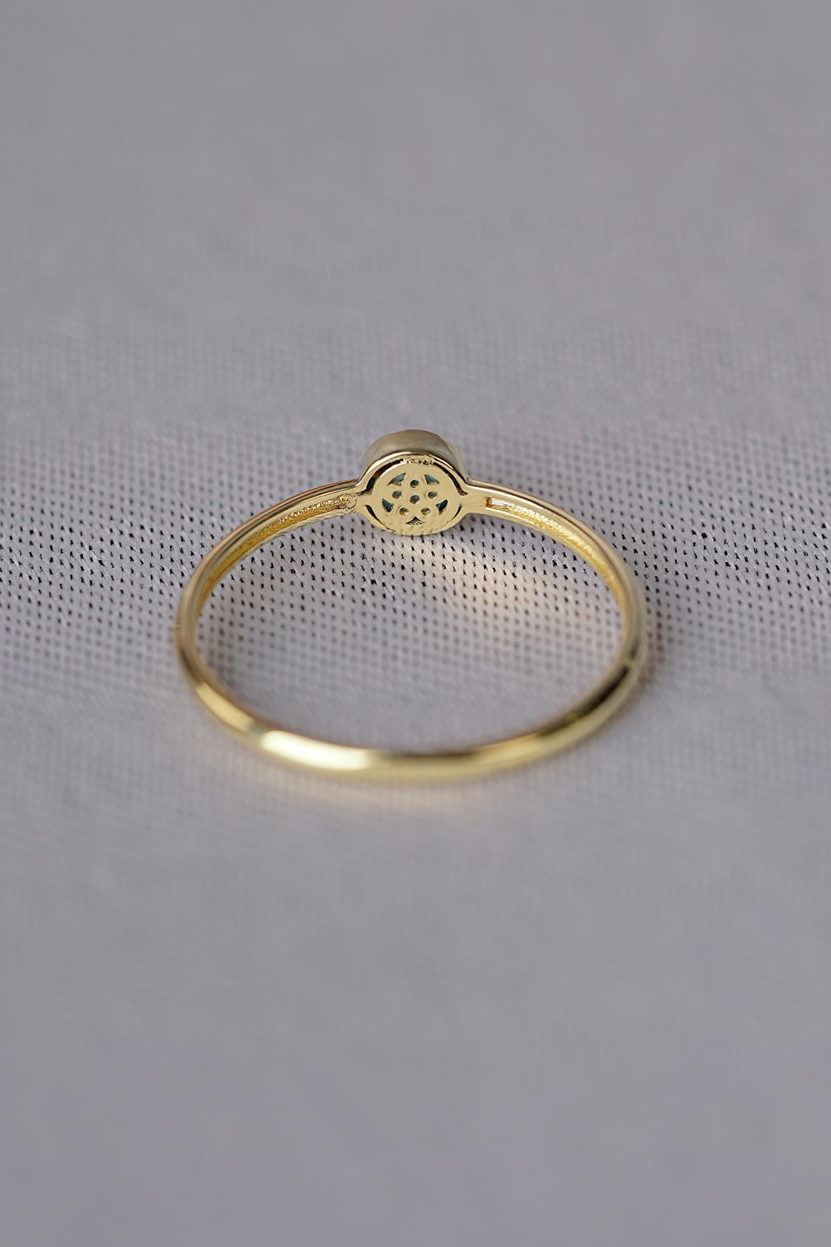 14K Gold Small Evil Eye Ring