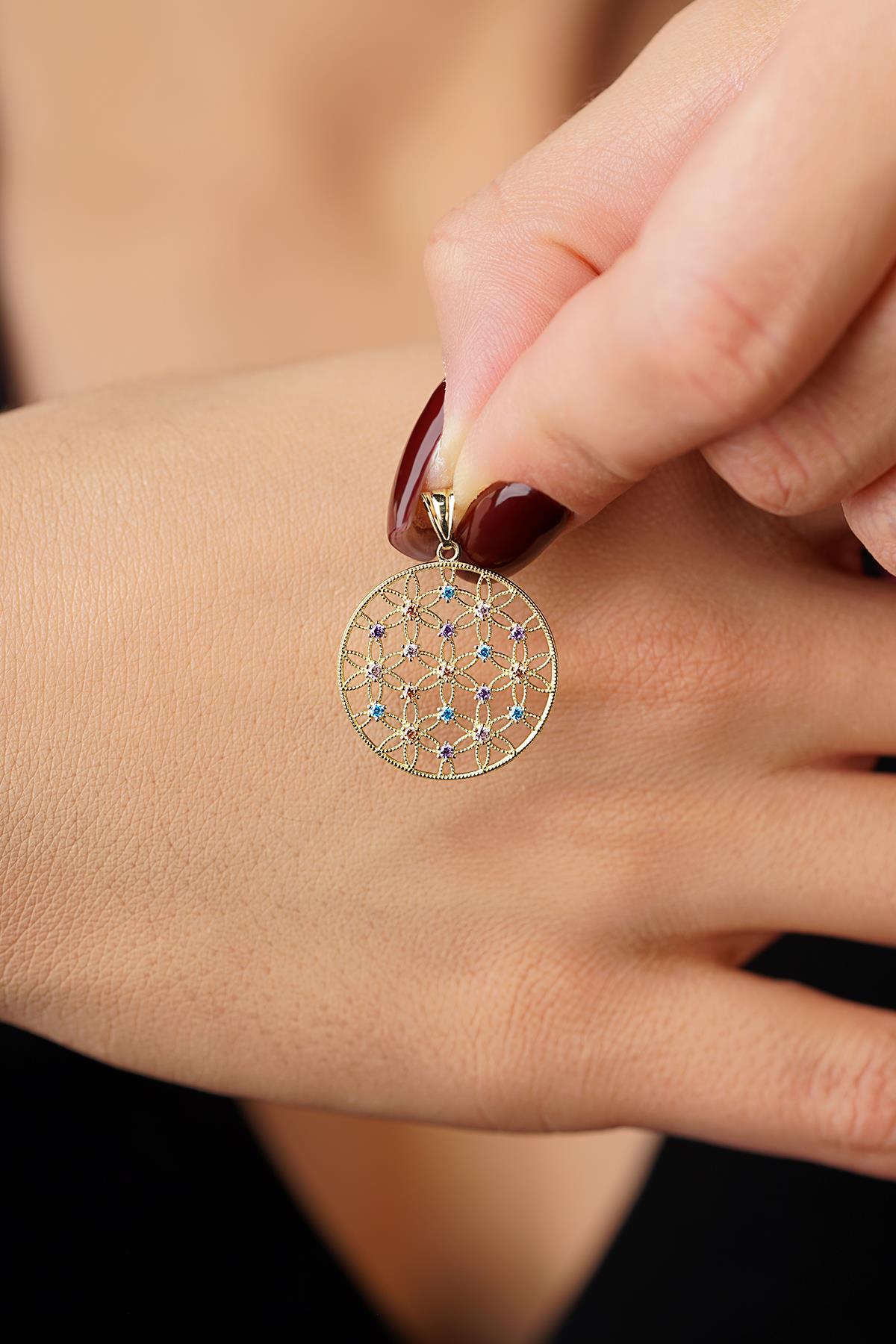 14K Gold Small Flower Of Life Charm
