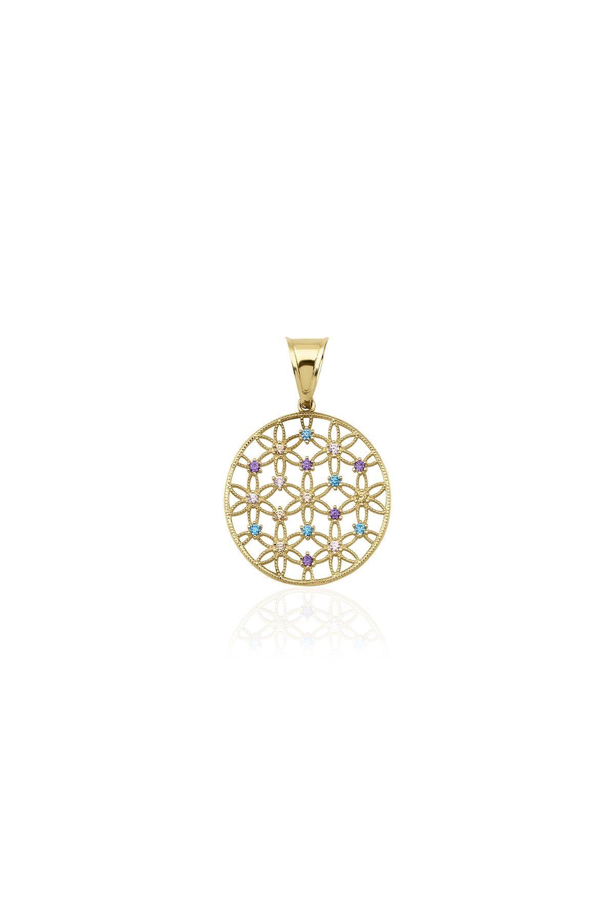14K Gold Small Flower Of Life Charm