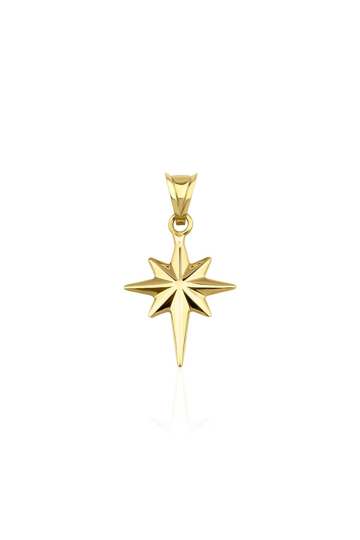 14K Gold Small North Star Charm
