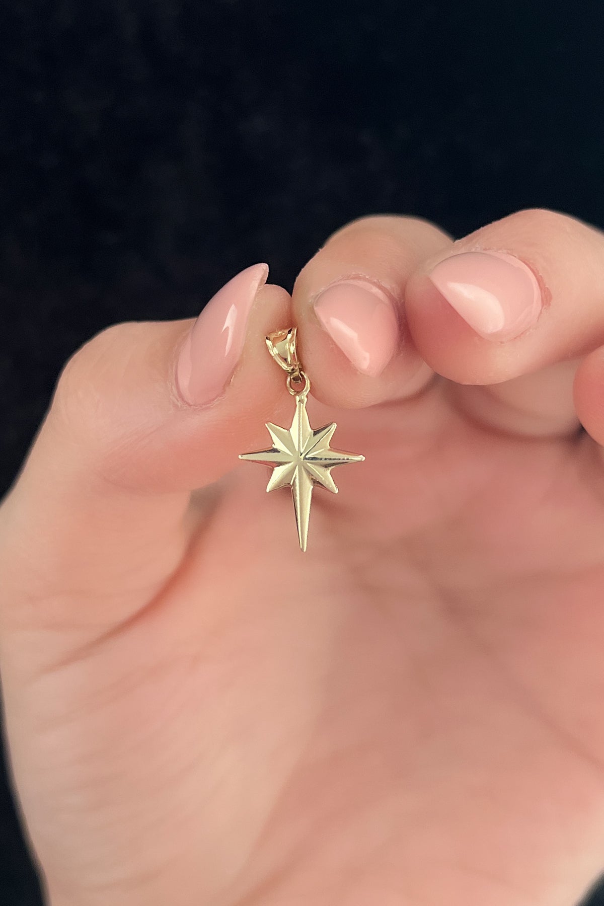 14K Gold Small North Star Charm