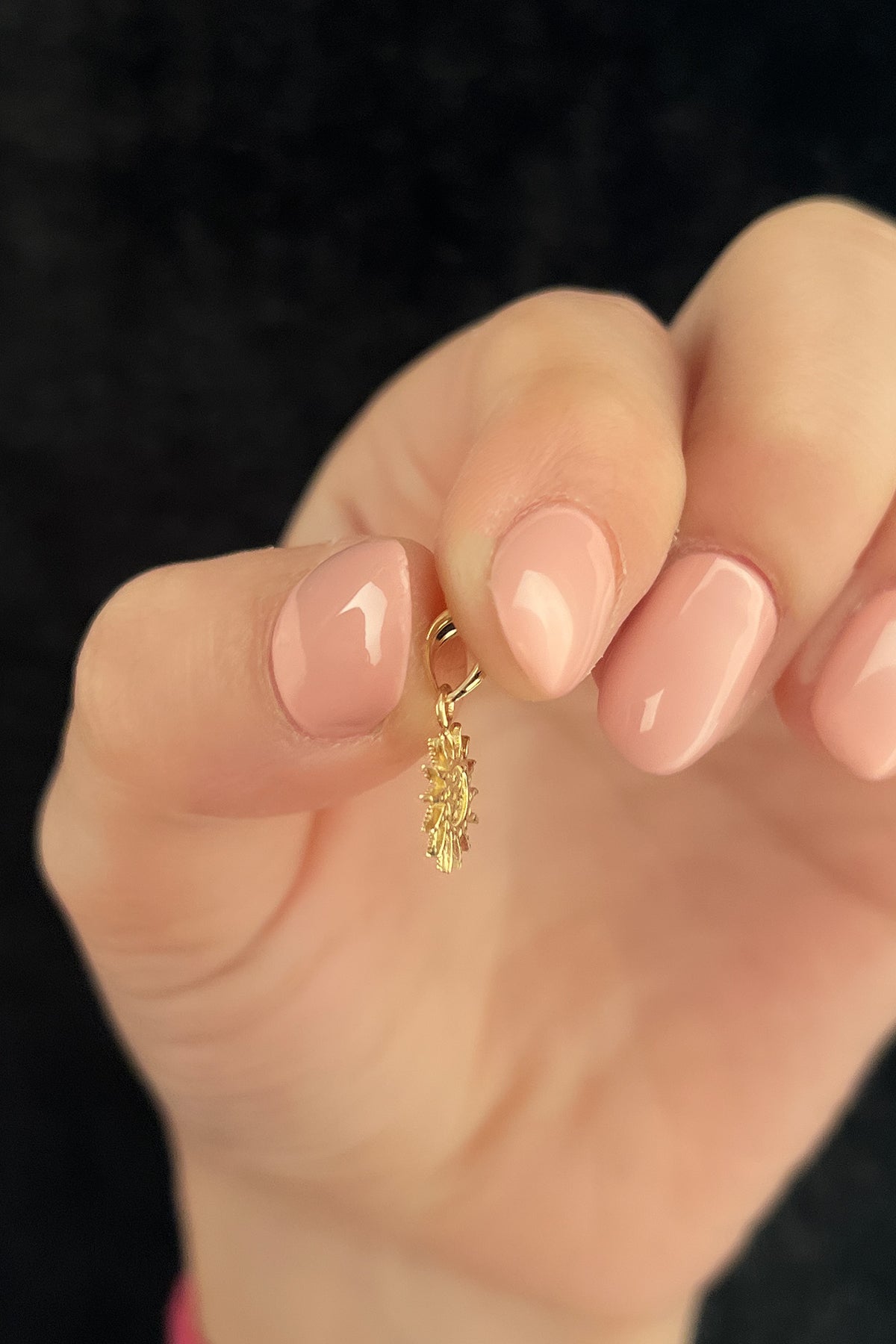 14K Gold Small Sun Charm