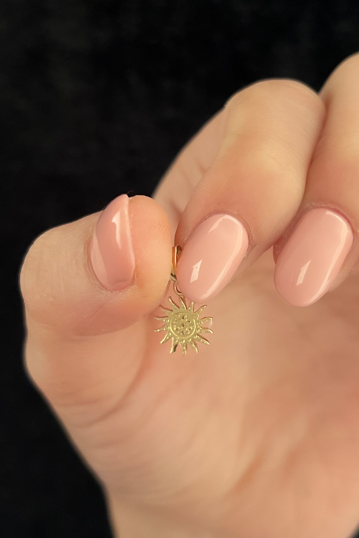 14K Gold Small Sun Charm