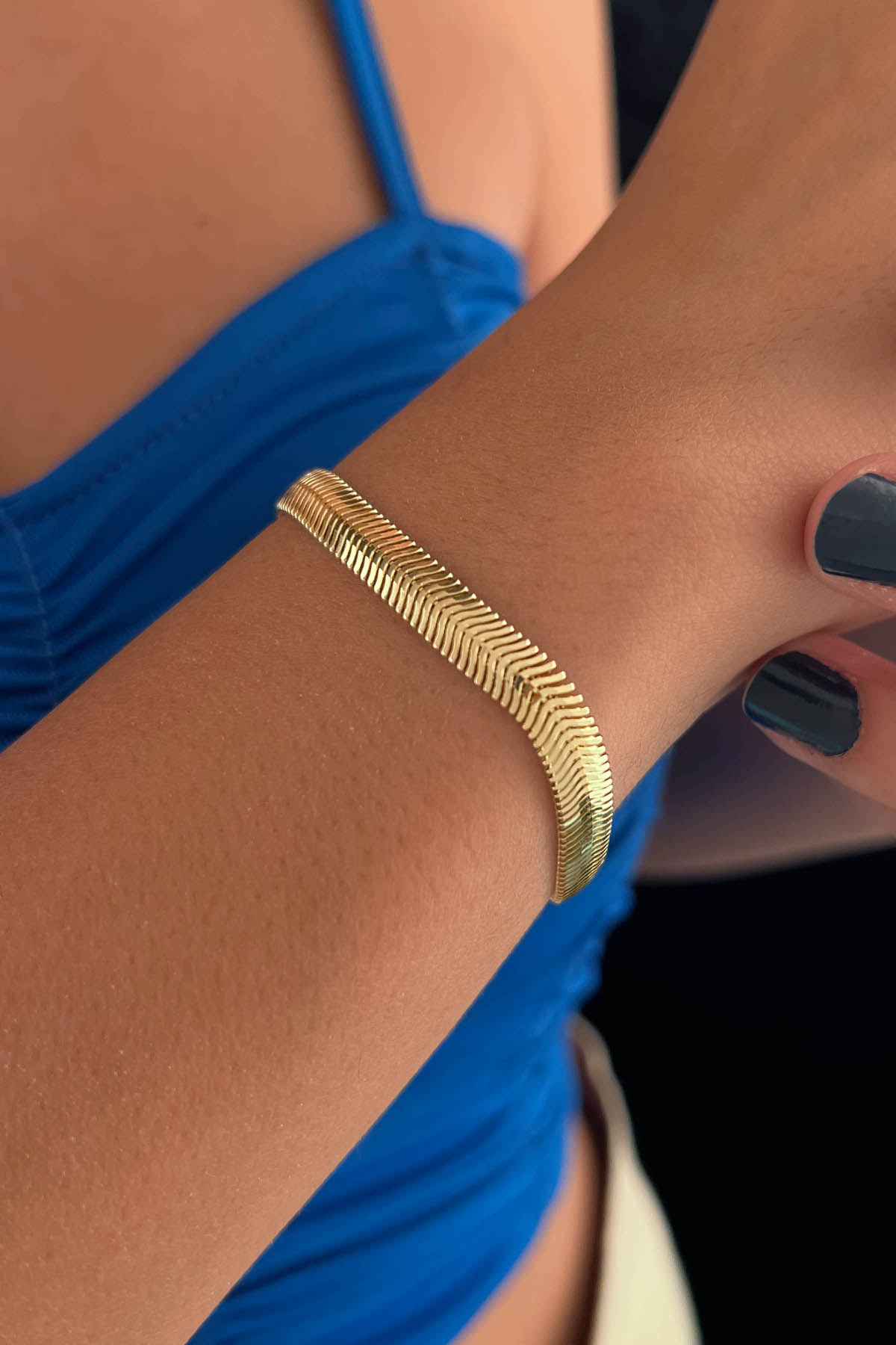 14K Gold Snake Chain Bracelet   0.246 inch