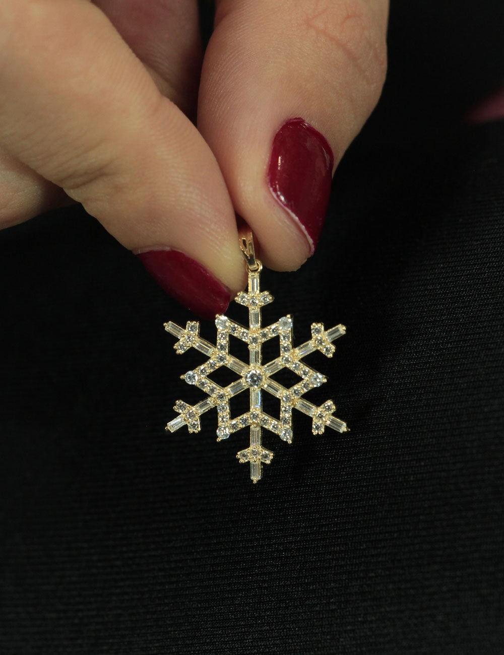 14K Gold Snowflake Charm