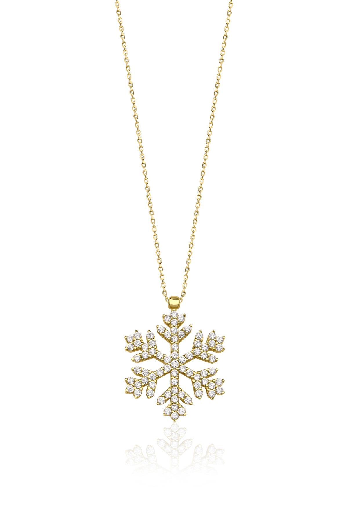 14K Gold Snowflake Necklace