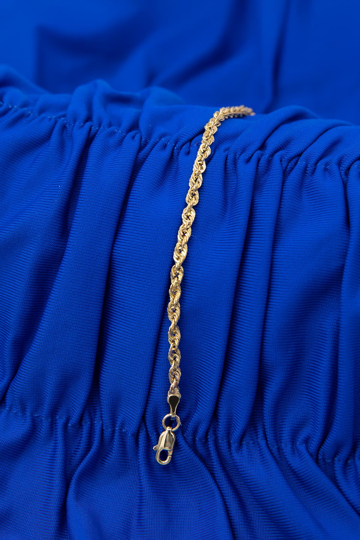 14K Gold Sparkling Twisted Anklet