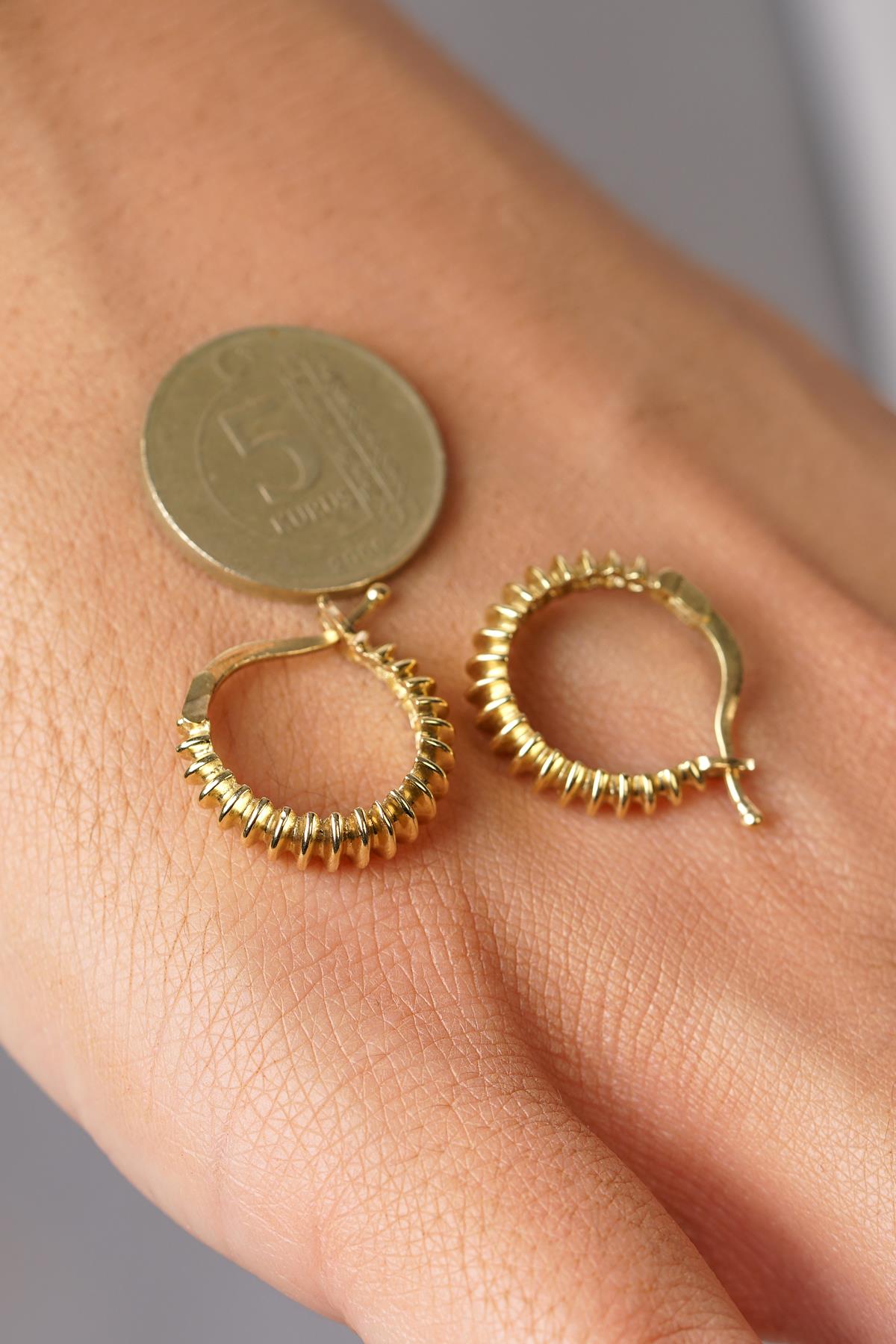 14K Gold Spiral Hoop Earrings