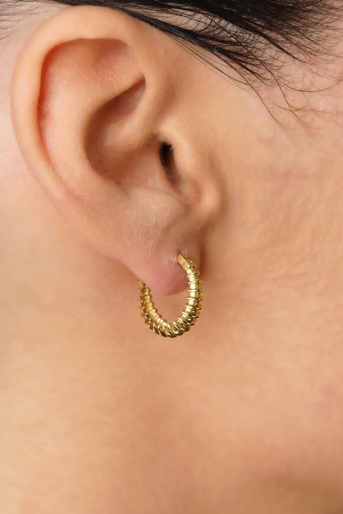 14K Gold Spiral Hoop Earrings