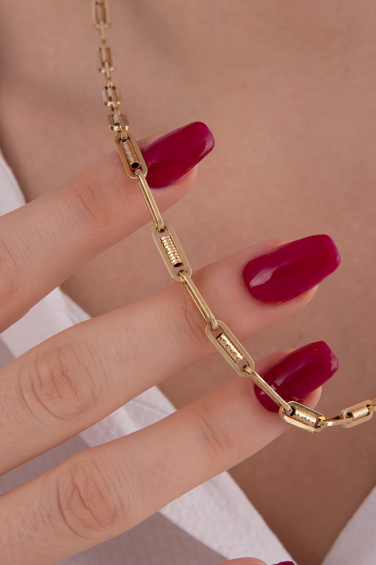 14K Gold Spiral Paperclip Chain