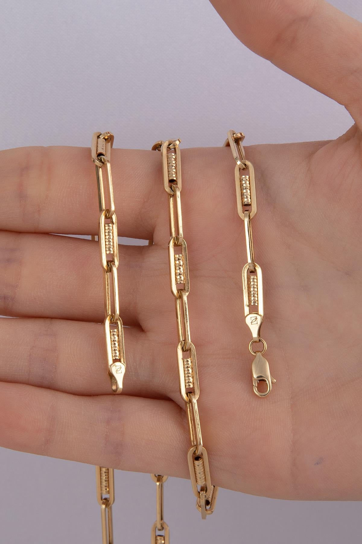 14K Gold Spiral Paperclip Chain