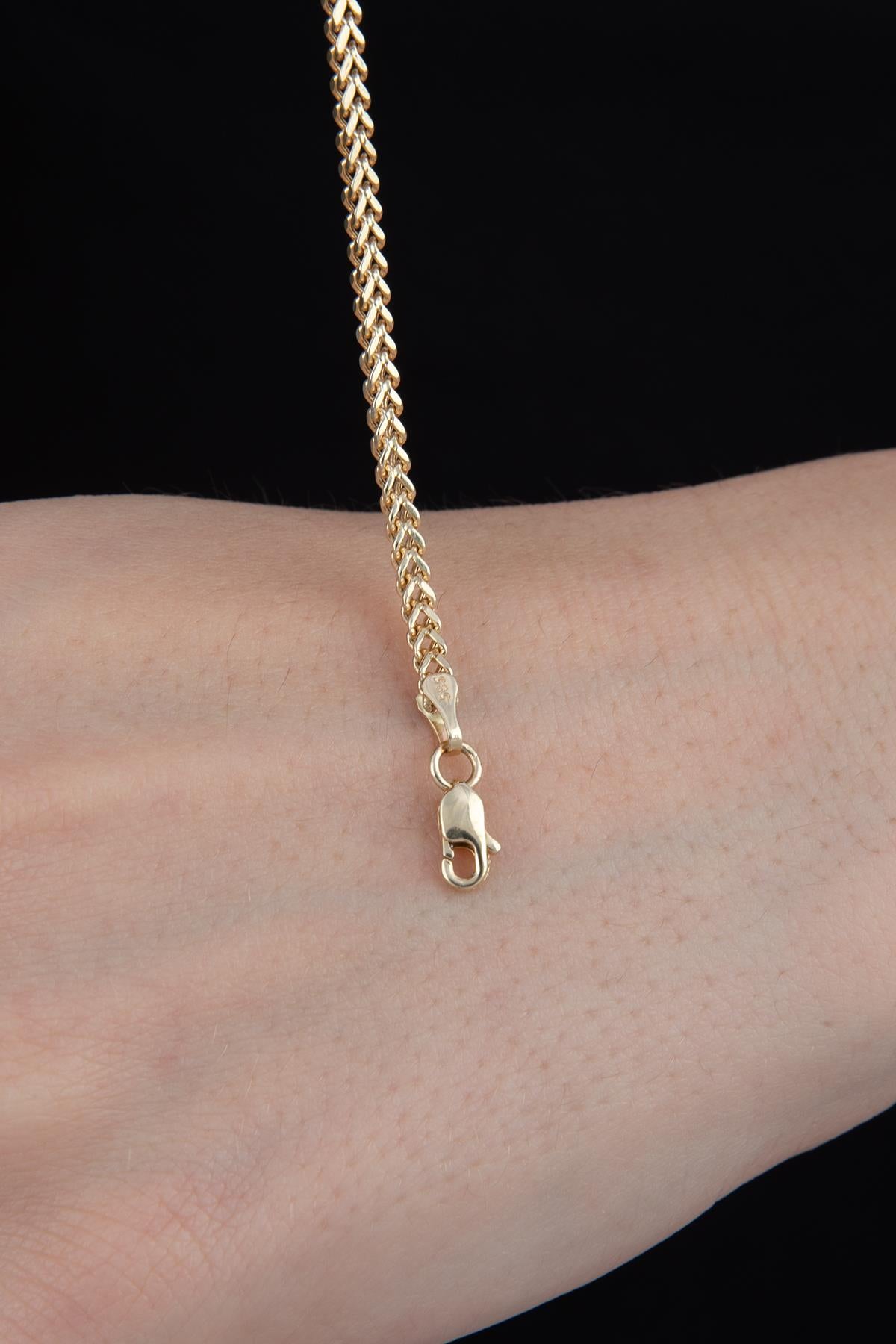 14K Gold Square Franco Bracelet