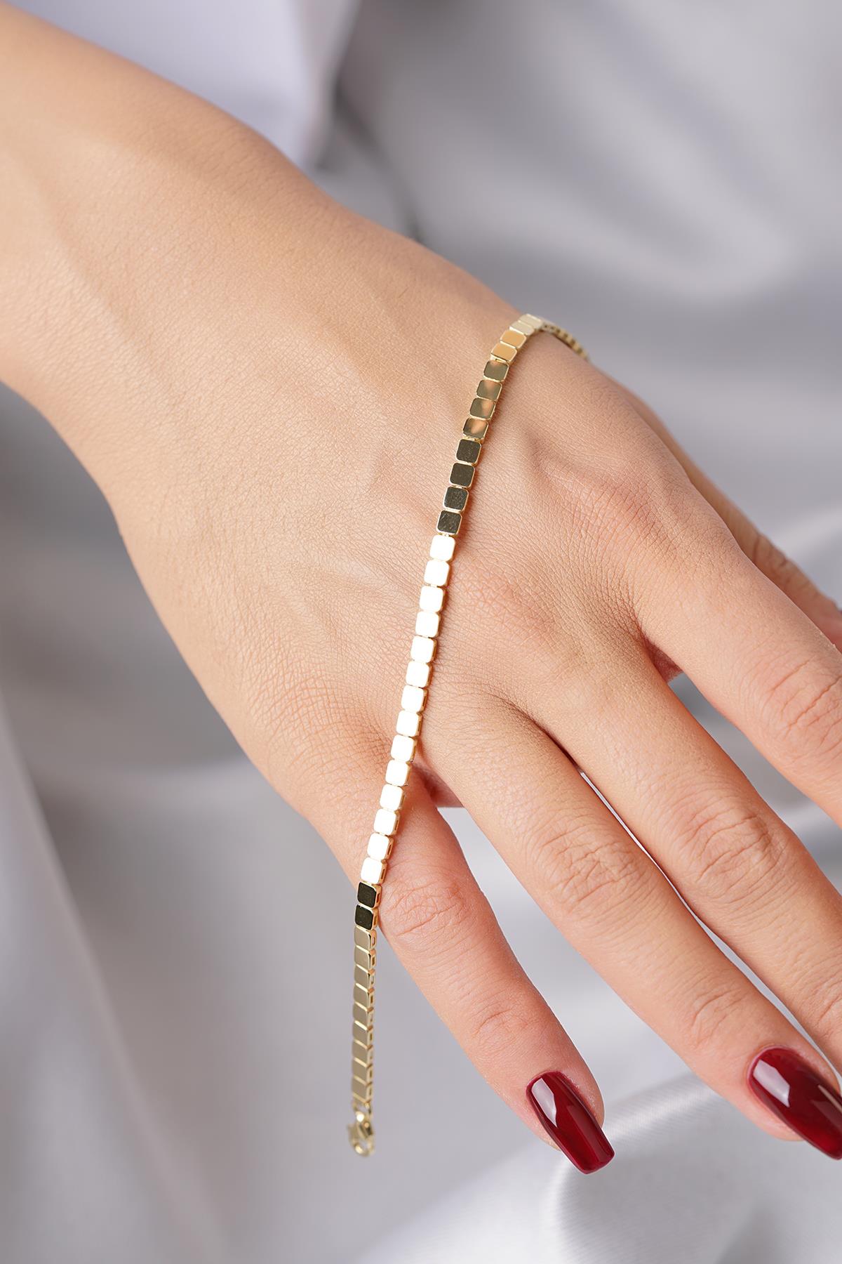 14K Gold Square Series Bracelet