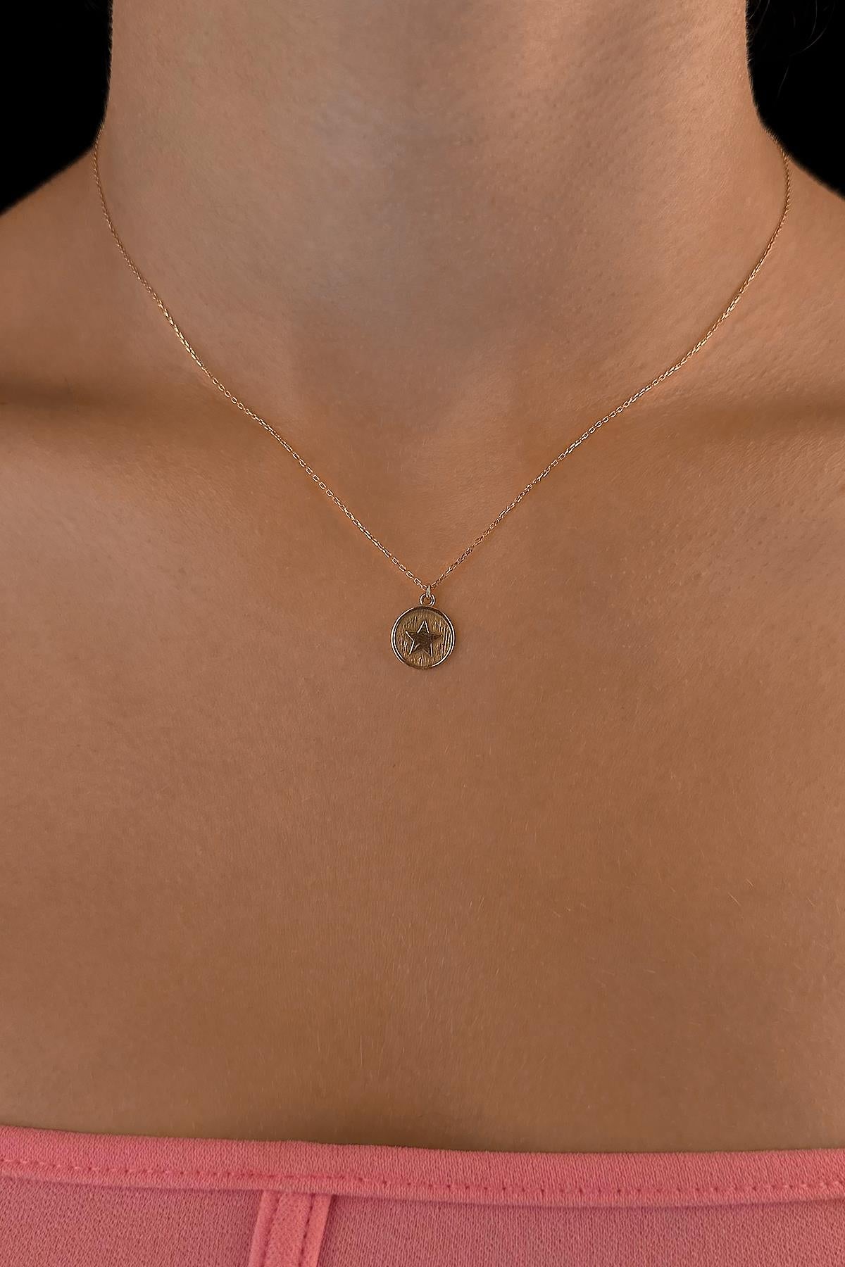 14K Gold Star Charm Necklace