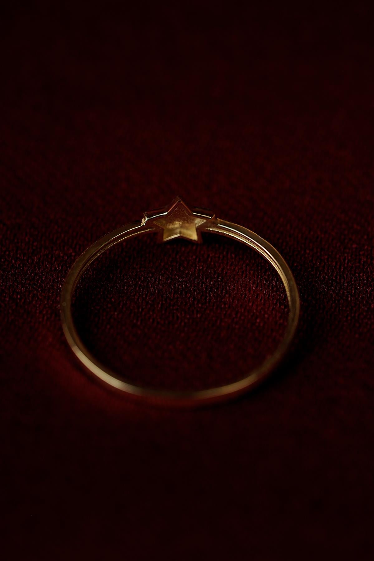 14K Gold Star Minimalist Ring