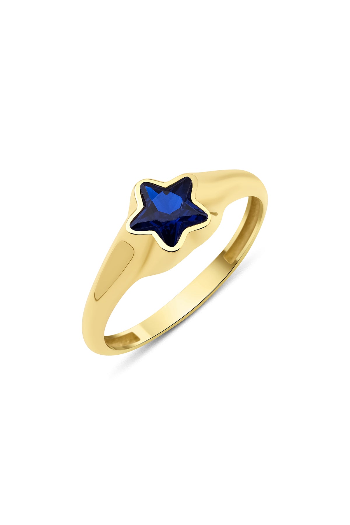 14K Gold Star Shaped Sapphire Ring