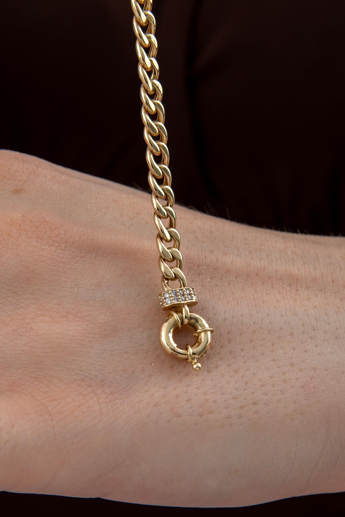14K Gold Stone Personalized  A Initial Letter Bracelet