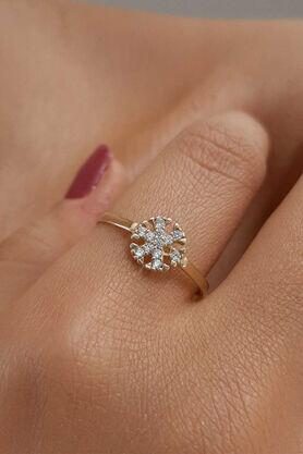 14K Gold Stone Snowflake Ring 1