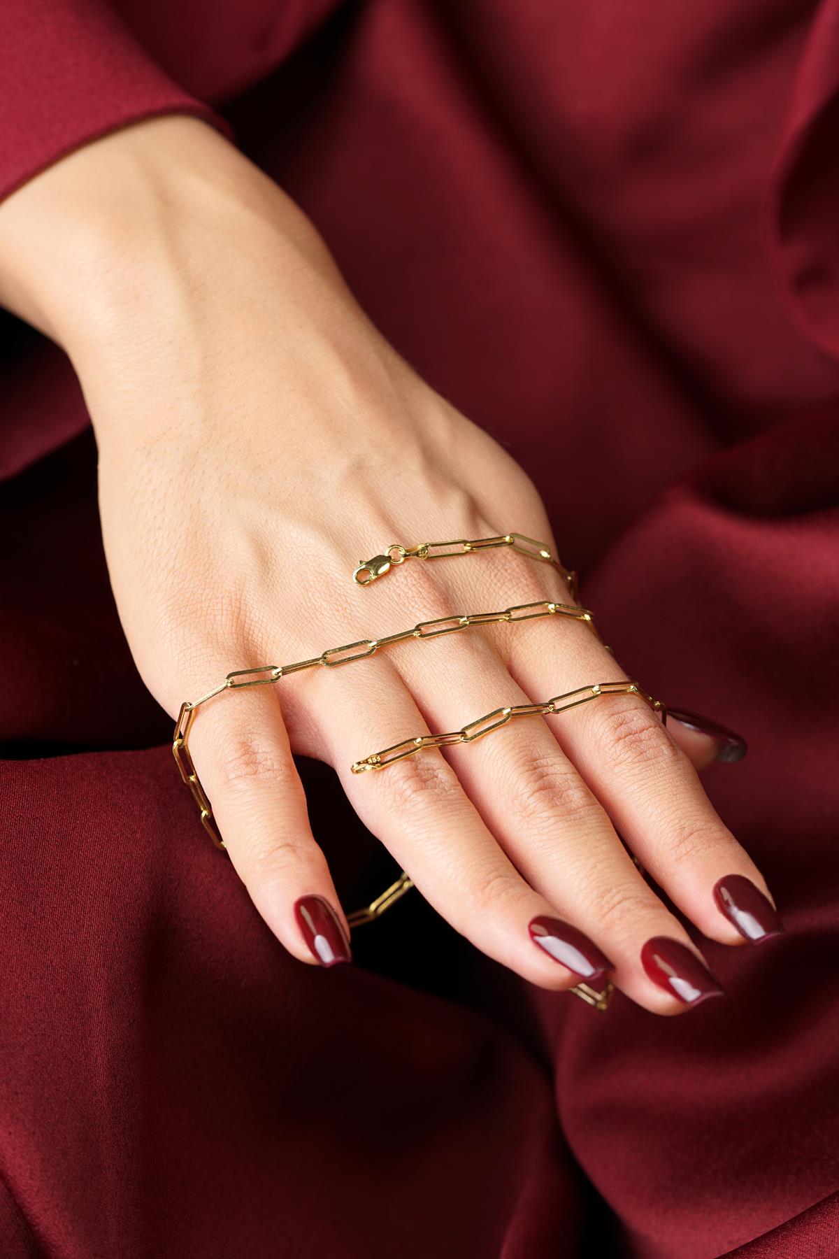 14K Gold Straight Paperclip Chain 0.122 inch