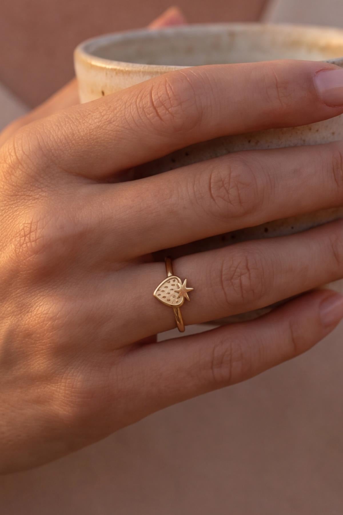 14K Gold Strawberry Ring