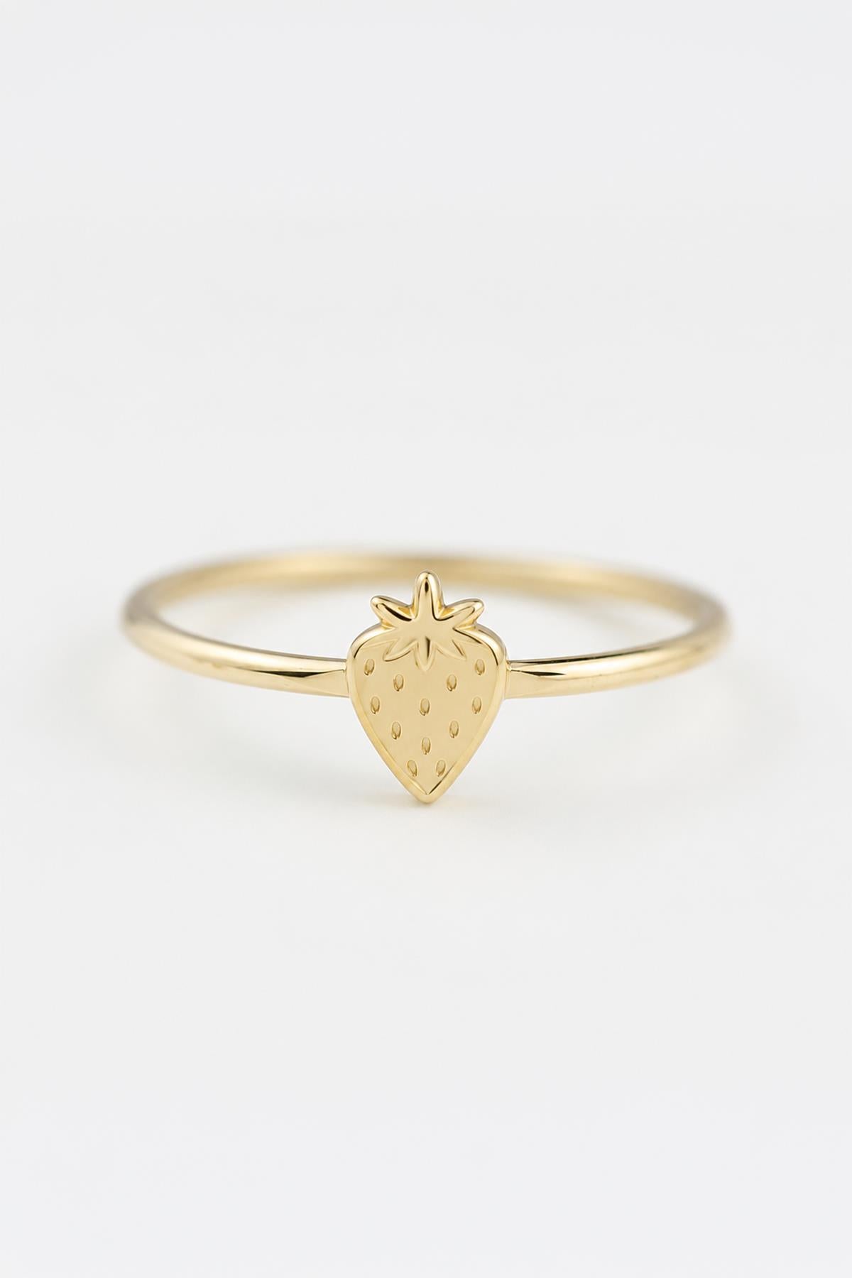 14K Gold Strawberry Ring