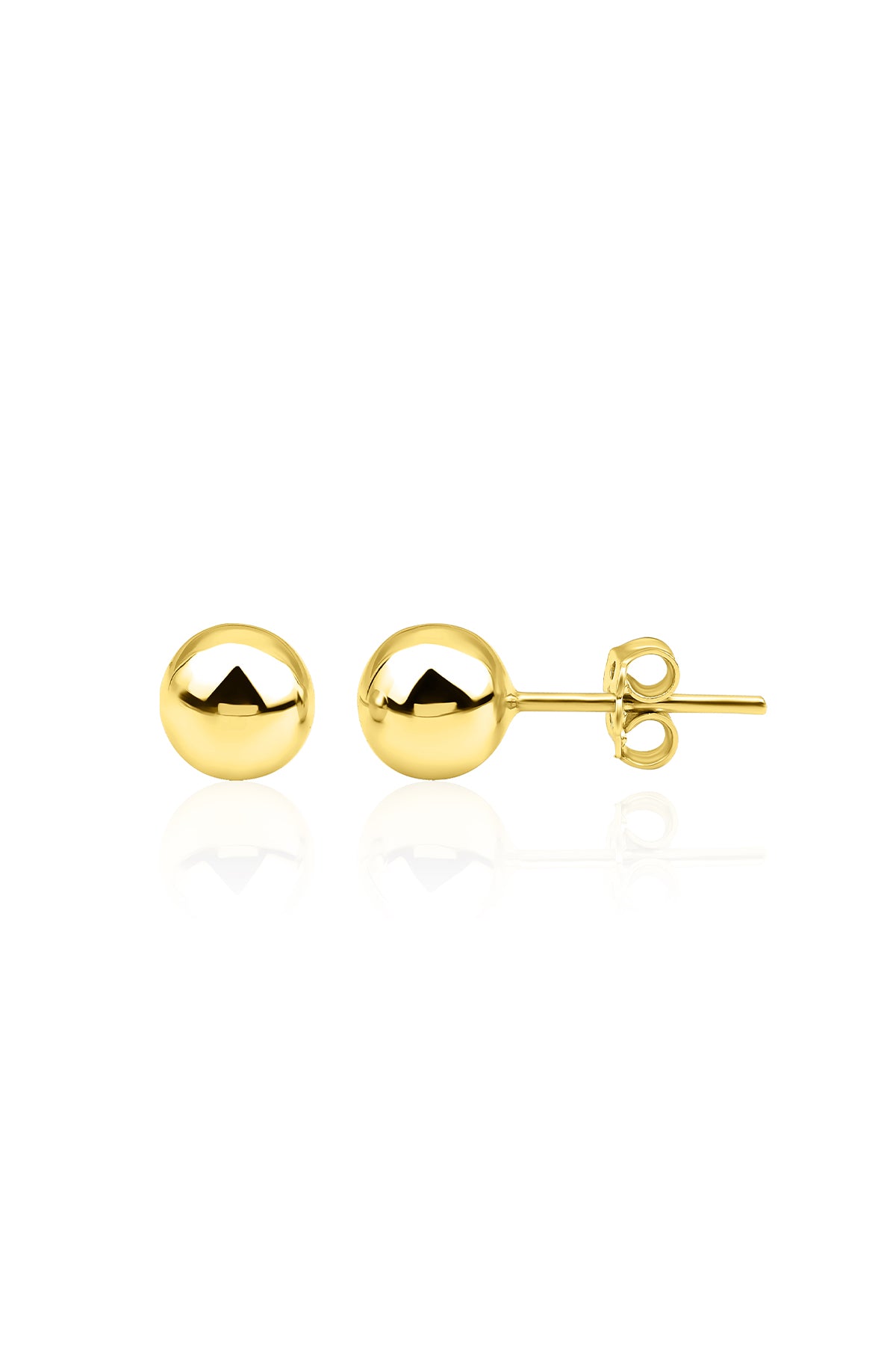 14K Gold Stud Ball Earrings  0.275 inch