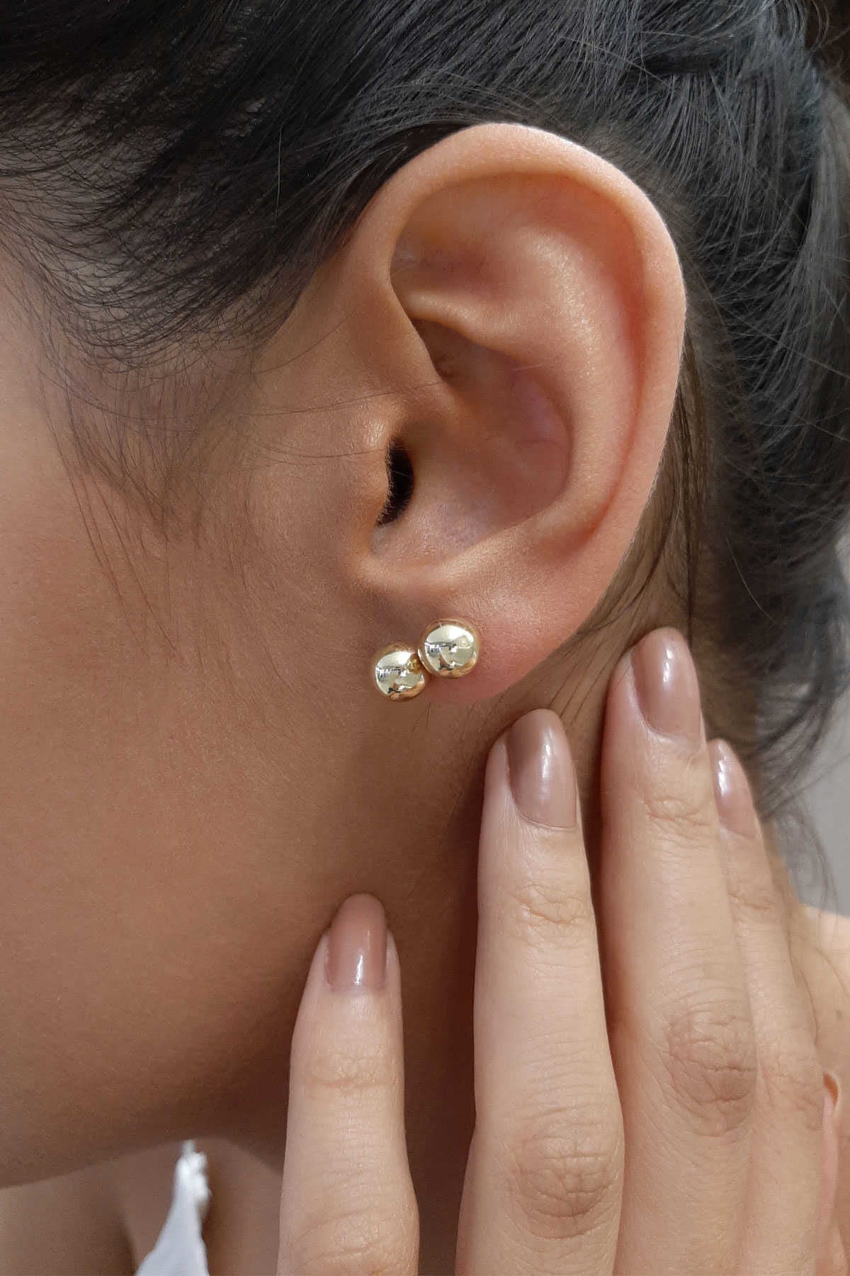 14K Gold Stud Ball Earrings  0.275 inch