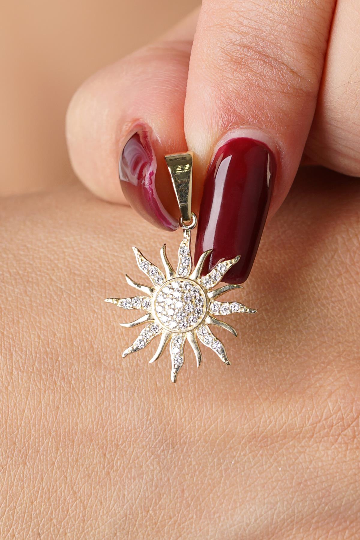 14K Gold Sun Charm
